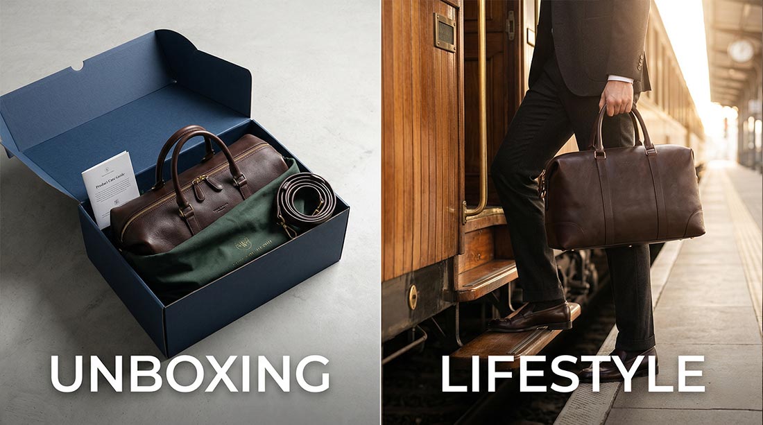 Infografika fotograficzna w formie dyptyku por&oacute;wnująca dwa skuteczne formaty wideo: analityczny 